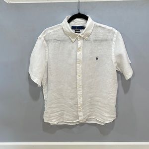 Ralph Lauren Polo men’s button down white linen cotton classic fit L